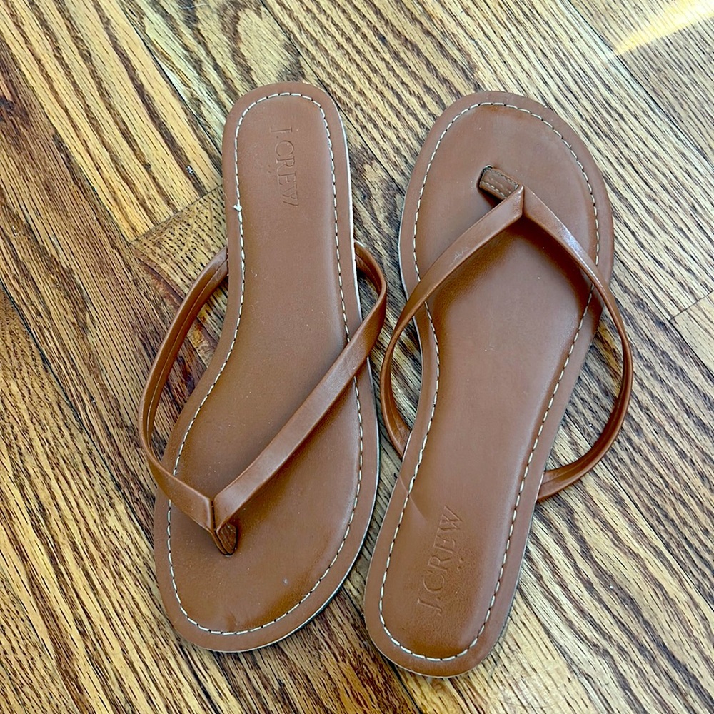Brown flip flops